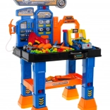 Interaktívny autoservis 4 v 1 pre deti 3+ so stolíkom, umývačkou, čerpacou stanicou, autíčkom a vŕtačkou