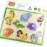 Drevená vkladačka so zvieratkami z divočiny s úchytkami 30 × 22,5 cm VIGA