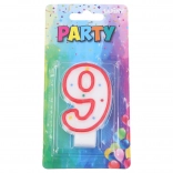 Párty sviečka Číslo 9 Červená