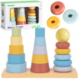 Tooky Toy drevená triediaca veža – Montessori tri veže