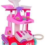 Detská upratovacia sada s interaktívnym vysávačom a vozíkom