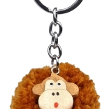 Drevená kľúčenka pompon opica