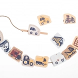 Cubika pastelové navliekacie dopravné prostriedky – drevený navliekací set