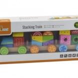 Drevený stohovací vláčik pre deti 18m+