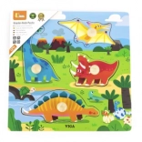 Drevené puzzle s kolíkmi Dinosaury Viga