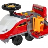 Interaktívne odrážadlo 2v1 hasiči so svetlami a zvukmi s parkoviskom a 4 autíčkami