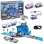 Woopie tematická sada policajnej stanice na letisku s autami a vrtuľníkom, 37 dielov