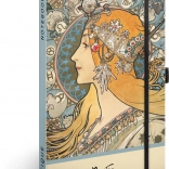 Zápisník Alfons Mucha – Zodiak, bodkovaný 13 × 21 cm