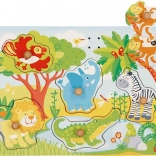 Goki drevená zvuková vkladačka zvieratá zo zoo