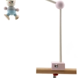 Hess drevený držiak na kolotoč nad postieľku – ružový, s pevnou svorkou