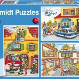 Puzzle polícia, hasiči a záchranári 3x24 dielikov
