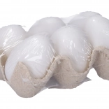 Dekoratívne biele plastové vajíčko 6 cm, 6 ks