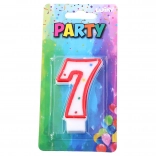 Párty sviečka číslo sedem červená