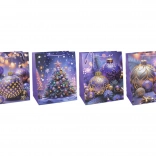 darčeková taška vianočná M 26 × 32 × 10 cm