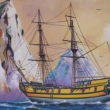 Model pirátskej lode Black Falcon 1:120