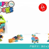 Súprava mäkkých stavebnicových kociek 44 ks s boxom žabka