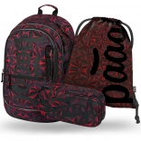 BAAGL 3 SET Core Red Polygon: batoh, peračník, vrecko