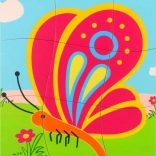 Vrstvené drevené puzzle Motýľ