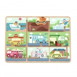 drevený labyrint s vozidlami TOOKY TOY