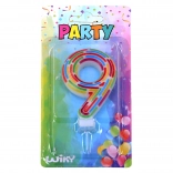 Párty tortová sviečka číslo 9 – čiarky