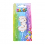 Párty sviečka číslo 3 - zlatá