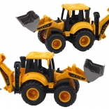 Stavebné vozidlo bager dve lyžice nastaviteľná žltá