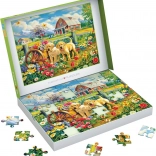 Puzzle EUROGRAPHICS Connecting Pieces šteniatka na jar 48 dielikov