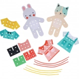 Prevliekanie obliekačiek s motívom mačky a králička