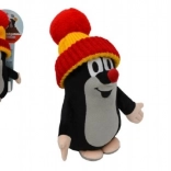 Krtko s červeno‑žltou čiapkou plyšová hračka 15 cm