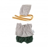 Súprava s čiapočkou pre bábiky 21cm sivá čipka