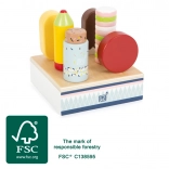 Drevená nanuková sada FRESH – stojan so 6 zmrzlinami