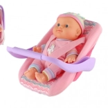 Bábika bábätko 20 cm v nosiči/autosedačke