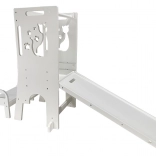 Rastúca učiaca veža s mačičkou so šmykľavkou a tabuľou