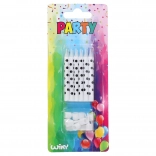 Sviečky s čiernymi bodkami so stojančekmi 12 ks