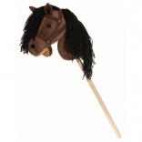 Koník na tyči Hobby Horse hnedý s opraťmi 80 cm
