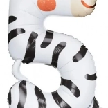 Fóliový balón číslo 5 – zebra 42 × 81 cm