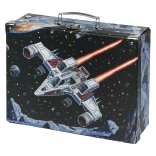 Skládací školský kufrík Pixel Space s kováním