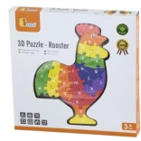 Drevené 3D Puzzle Kohút s Abecedou