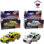 Auto záchrannej služby a polície s pohonom na spätné natiahnutie