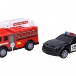 Auto policajné a požiarnické s efektmi 23 cm