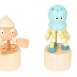 Drevená mačkacia figúrka morského zvieratka SMALL FOOT – 1 kus, mix