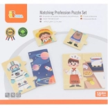 Viga drevené pexeso povolania – 24 dielikov, 8 profesií