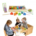 Veľká drevená navliekacia šnurovačka Montessori od Masterkidz