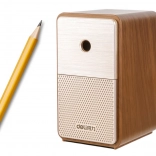 Ručné strúhadlo s nádobou a nastaviteľnou čepeľou hnedé