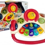 Interaktívny volant pre deti s klavírikom, zvukmi zvierat a telefónom