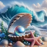 Diamantová mozaika - Pobrežie mušlí