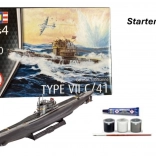 revell starter kit 1:350 nemecká ponorka type vii c/41 – plastová stavebnica