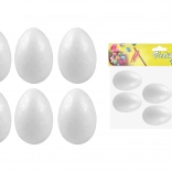 Dekoratívne polystyrénové vajíčka 6 cm, 6 ks