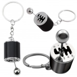 Kovový prívesok na kľúče radiaca páka – čierna