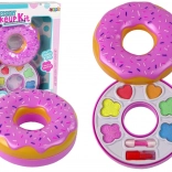 Detská paletka očných tieňov v tvare donutu s rúžom